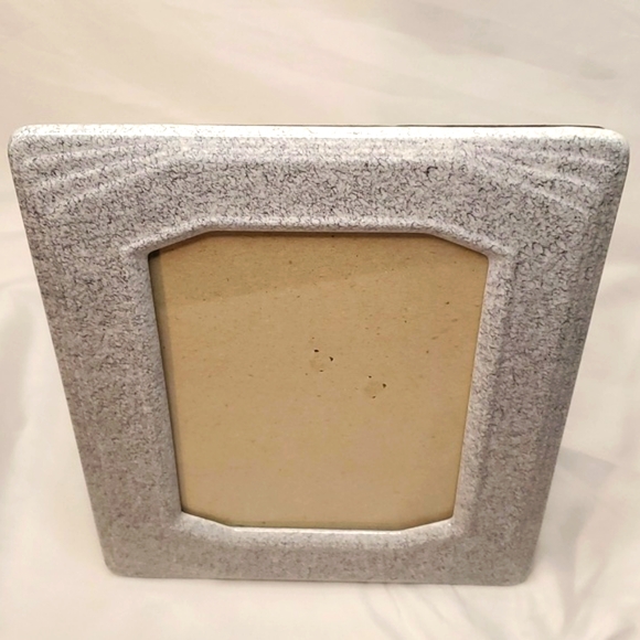 Vintage Picture Frame Rare 80s Look Gray Black Marble Tone Glass Photo Frame - Picture 5 of 7